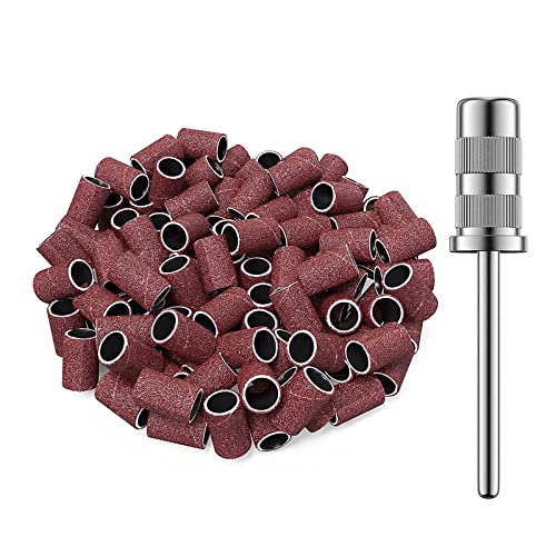 AIRSEE 100Pcs Sanding Bands 180 Grit Professional Nail Manicure Electric File...