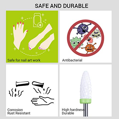 Ceramic Nail Drill Bits Set Fit for Most Drill Machine Professional Acrylic N...