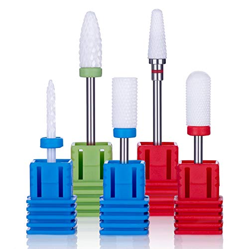 Ceramic Nail Drill Bits Set Fit for Most Drill Machine Professional Acrylic N...