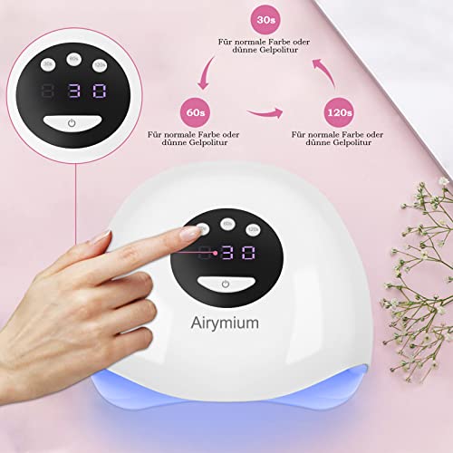 Airymium Gel UV LED Nail Lamp: Professional Nail Dryer Gel Polish Light Porta...
