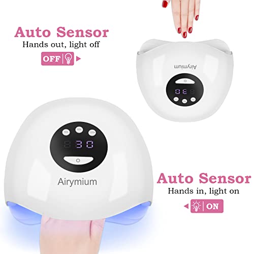 Airymium Gel UV LED Nail Lamp: Professional Nail Dryer Gel Polish Light Porta...