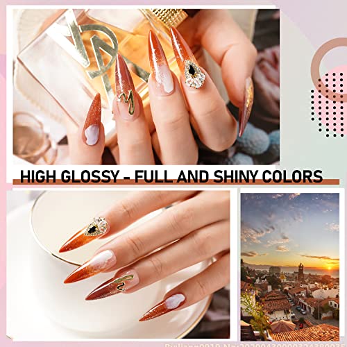 Aishaba 6 Colors Gel Nail Polish Set Brown Gel Nail Polish Classic Fall Winte...