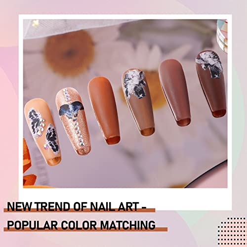 Aishaba 6 Colors Gel Nail Polish Set Brown Gel Nail Polish Classic Fall Winte...