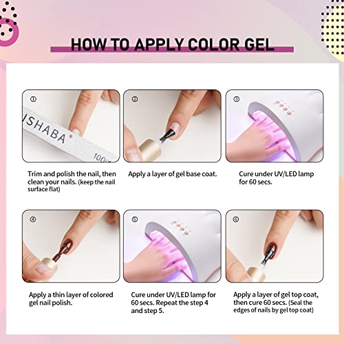 Aishaba 6 Colors Gel Nail Polish Set Brown Gel Nail Polish Classic Fall Winte...