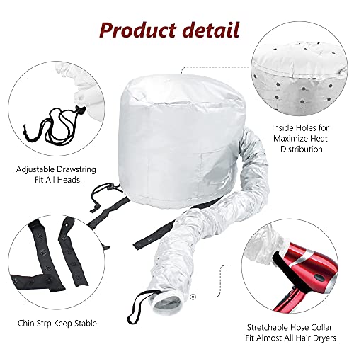 Beautyours Portable Hair Dryer Bonnet Attachment for Hair Styling, Hair Color...