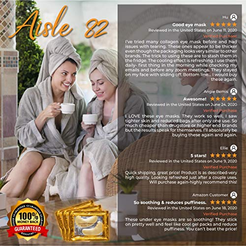 30 Pairs Under Eye Patches - 24K Gold Eye Mask - Under Eye Mask for Dark Circ...