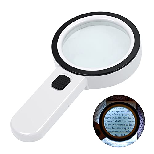 Magnifying Glass with Light, 30X Handheld Large Magnifying Glass 12 LED Illum...