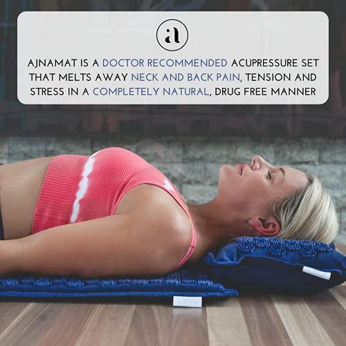 Acupressure Mat and Pillow Set - Ideal for Back Pain Relief and Neck Pain Rel...