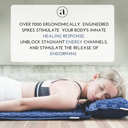 Acupressure Mat and Pillow Set - Ideal for Back Pain Relief and Neck Pain Rel...