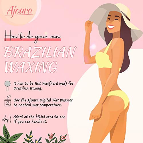 Home Waxing Kit, Ajoura Digital Wax Warmer Kit for Brazilian Bikini Coarse Ha...