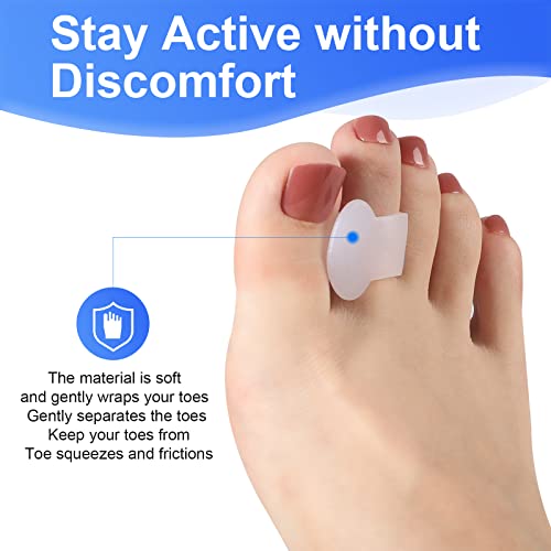 Ajoysoul Gel Toe Separators,16 Pieces Bunion Pad,Gel Toe Straightener for Bun...