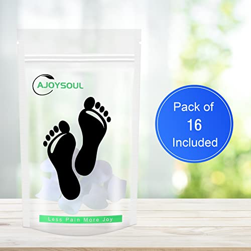 Ajoysoul Gel Toe Separators,16 Pieces Bunion Pad,Gel Toe Straightener for Bun...