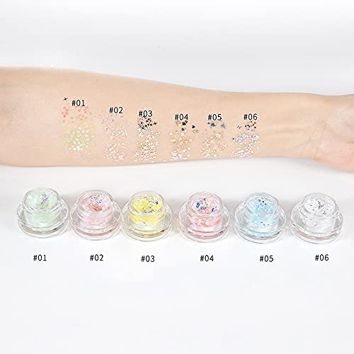 Mini Face Eye Glitter Sequins Mini Eye Shadow Cream Portable Highlighter Gel ...