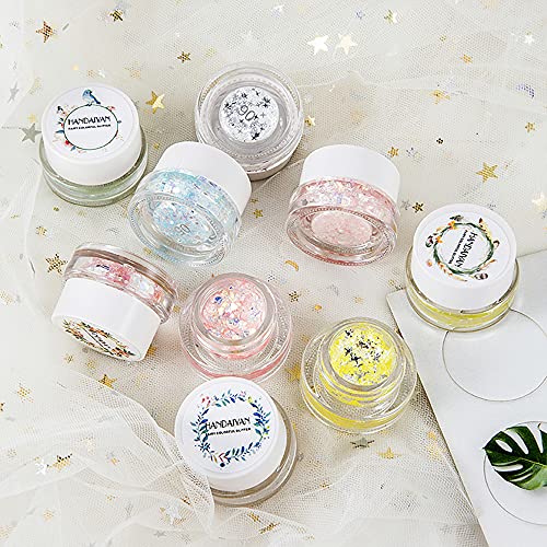Mini Face Eye Glitter Sequins Mini Eye Shadow Cream Portable Highlighter Gel ...