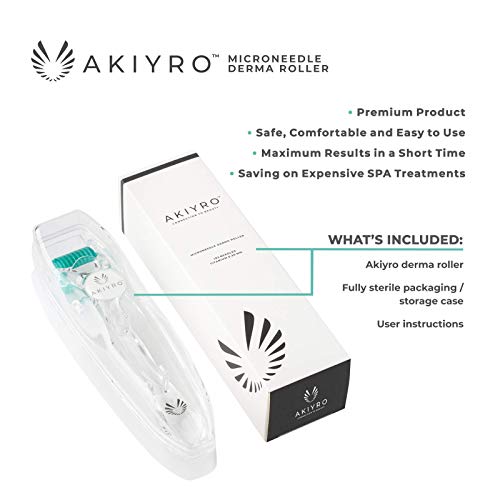AKIYRO Micro Derma Roller Titanium - 0.30mm Microderm Roller - Microneedle Ro...