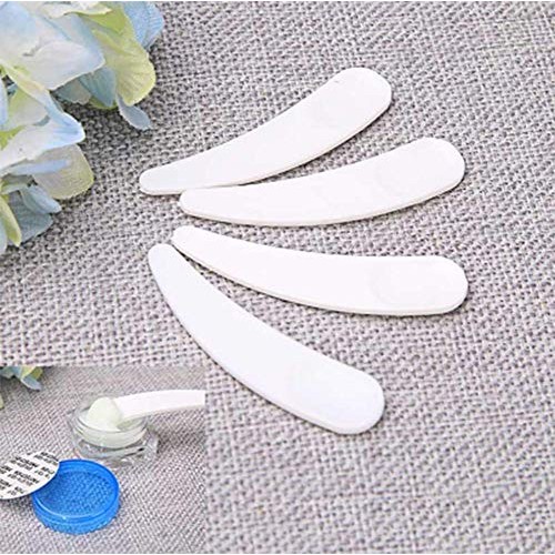 AKOAK 100 Pcs Mini Makeup Mask Spatula, Disposable Plastic Crescent Spoon, Cr...