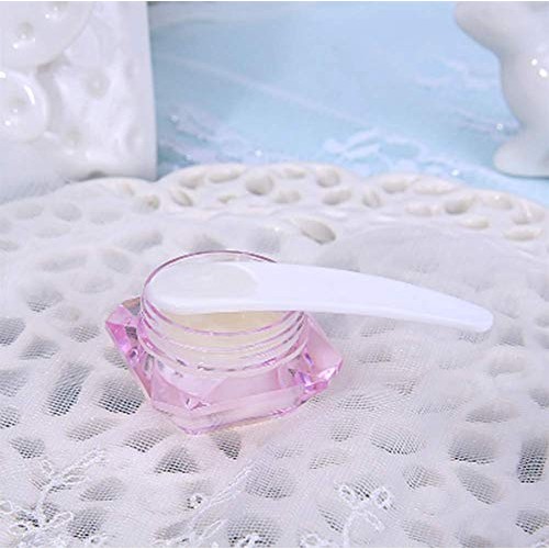 AKOAK 100 Pcs Mini Makeup Mask Spatula, Disposable Plastic Crescent Spoon, Cr...