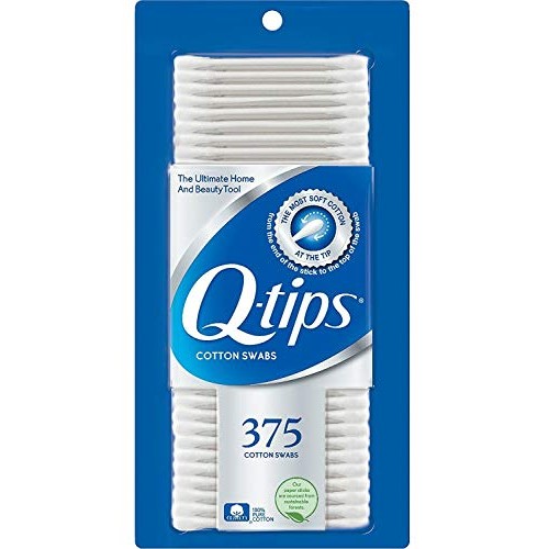 Q-tips Cotton Swabs, 375 ct and Travel Holder Case for a Purse