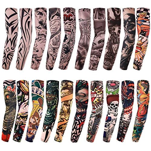 20PCS Set Arts Fake Temporary Tattoo Arm Sunscreen Sleeves - AKStore - Design...