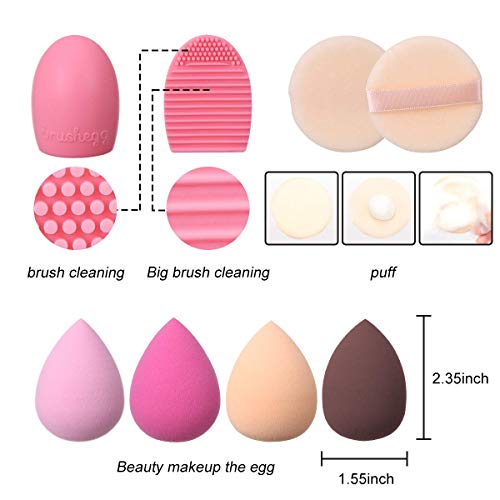 Akstore Makeup Brushes 16 Pcs Makeup Brush Set Travel makeup brush set with 4...