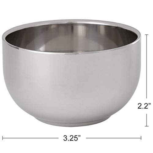Akstore Men's Durable Shave Soap Cup Shining Double Layer Stainless Steel Hea...