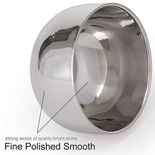 Akstore Men's Durable Shave Soap Cup Shining Double Layer Stainless Steel Hea...