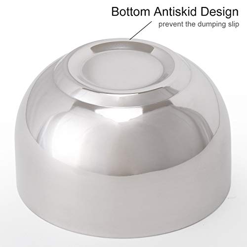 Akstore Men's Durable Shave Soap Cup Shining Double Layer Stainless Steel Hea...