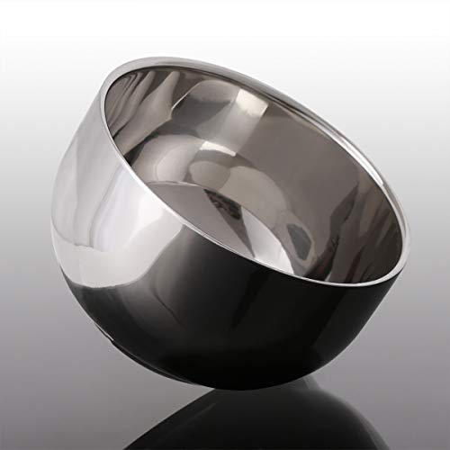 Akstore Men's Durable Shave Soap Cup Shining Double Layer Stainless Steel Hea...