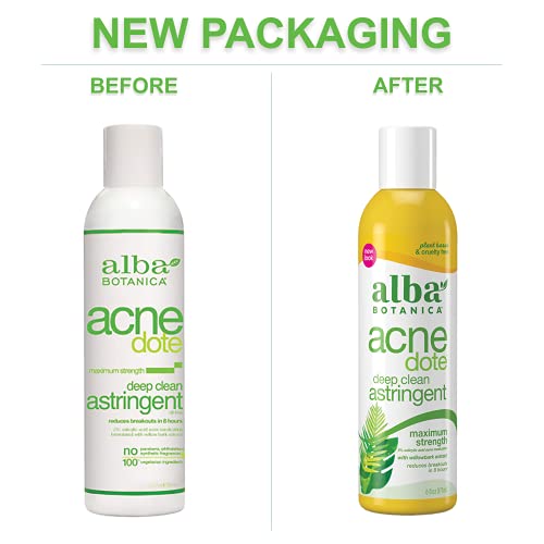 Alba Botanica Acnedote Maximum Strength Deep Clean Astringent, 6 Oz (Packagin...