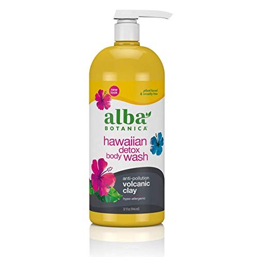 Alba Botanica Hawaiian Detox Body Wash, Anti-Pollution Volcanic Clay, White, ...