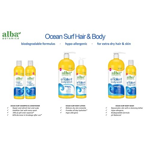 Alba Botanica Ocean Surf Very Emollient Bath & Shower Gel, 32 Fl oz