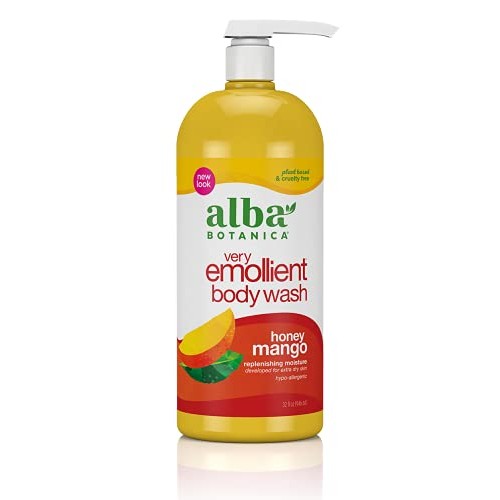 Alba Botanica Very Emollient Bath & Shower Gel, Honey Mango, 32 Fl Oz (Packag...