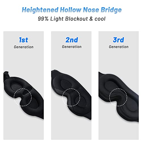 Sleep Mask for Men Women, Upgraded 3D Contoured Cup Eye mask Blindfold, Block...