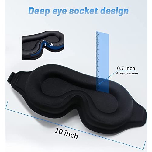 Sleep Mask for Men Women, Upgraded 3D Contoured Cup Eye mask Blindfold, Block...