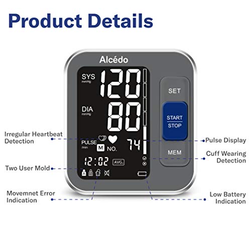 Alcedo Blood Pressure Monitor Upper Arm, Automatic Digital BP Machine with Wi...