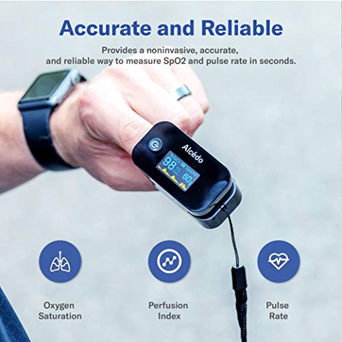 Alcedo Pulse Oximeter Fingertip | Blood Oxygen Saturation Level (SpO2) and He...