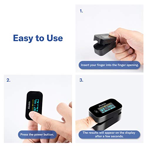 Alcedo Pulse Oximeter Fingertip | Blood Oxygen Saturation Level (SpO2) and He...