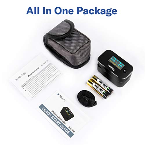 Alcedo Pulse Oximeter Fingertip | Blood Oxygen Saturation Level (SpO2) and He...