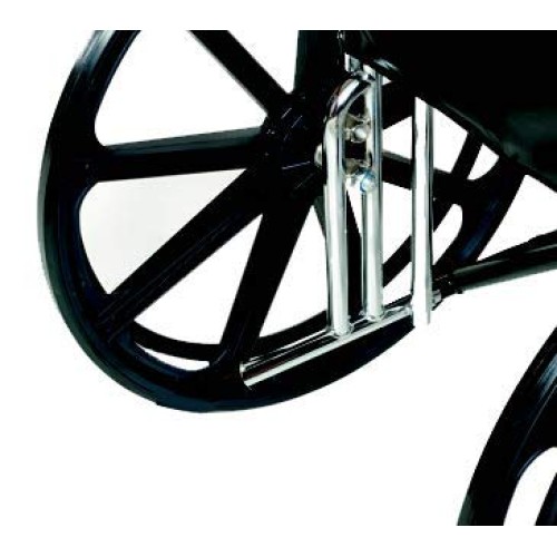 ALCO 22" Heavy Duty Chrome Wheelchair (500 lb. Weight Capacity) with Removabl...