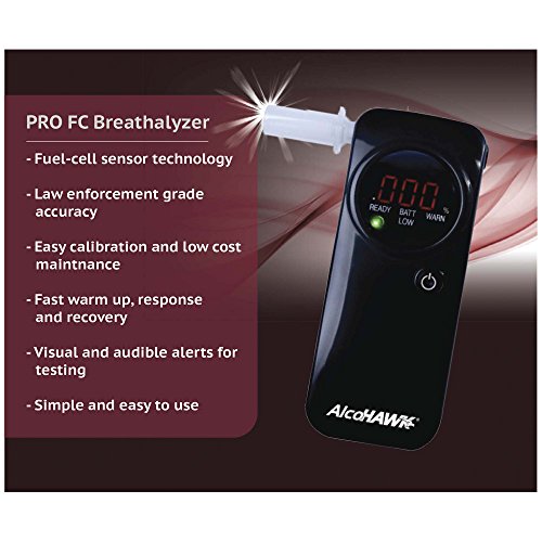 AlcoHAWK PRO FC Breathalyzer with Fuel Cell Technology. Professional-Grade Al...
