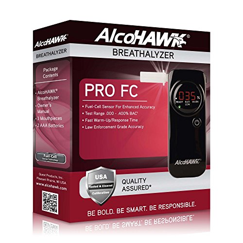 AlcoHAWK PRO FC Breathalyzer with Fuel Cell Technology. Professional-Grade Al...
