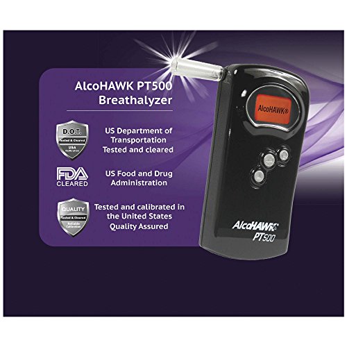 AlcoHAWK PT500 Breathalyzer, Fuel Cell Sensor, Police Grade Professional Brea...