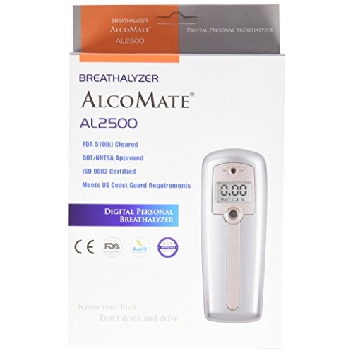 AlcoMate AL2500 Breathalyzer | DOT Approved | Easy One-Button Operation