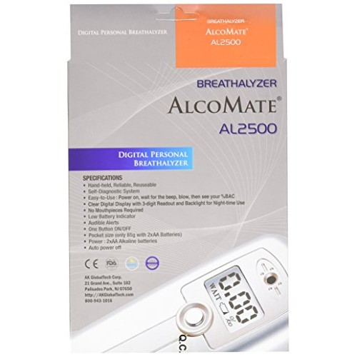 AlcoMate AL2500 Breathalyzer | DOT Approved | Easy One-Button Operation