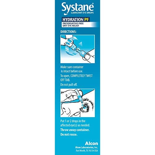 ALCON Systane Hydration Preservative-Free Lubricant Eye Drops, Transparent, 0...