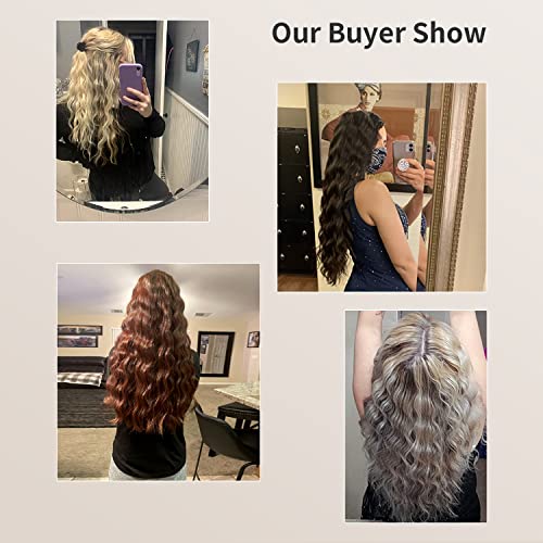 3 Barrel Curling Iron Wand Dual Voltage Hair Crimper with LCD Temp Display - ...