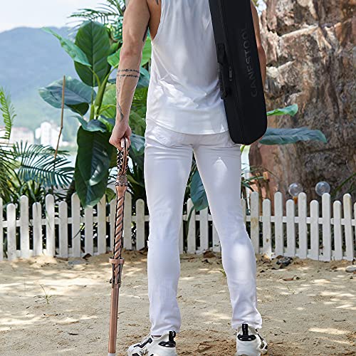ALEVMOOM Portable Walking Cane with Seat Camping Cane Seat Telescoping Cane S...