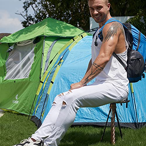 ALEVMOOM Portable Walking Cane with Seat Camping Cane Seat Telescoping Cane S...