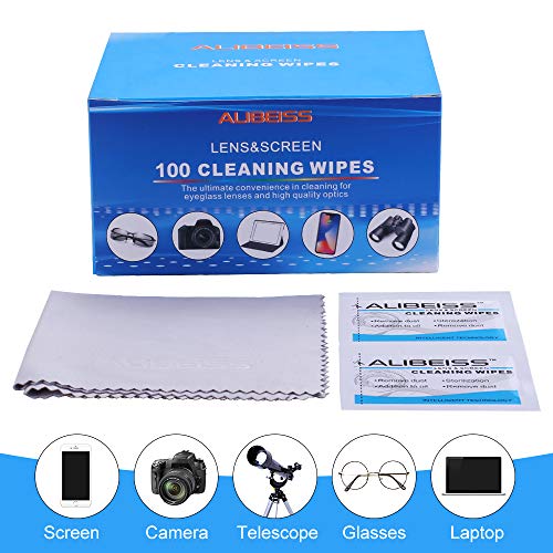 Pre-Moistened Lens Wipes ALIBEISS Screen Wipes for Glasses, Camera,Tablets, S...