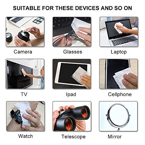 Pre-Moistened Lens Wipes ALIBEISS Screen Wipes for Glasses, Camera,Tablets, S...
